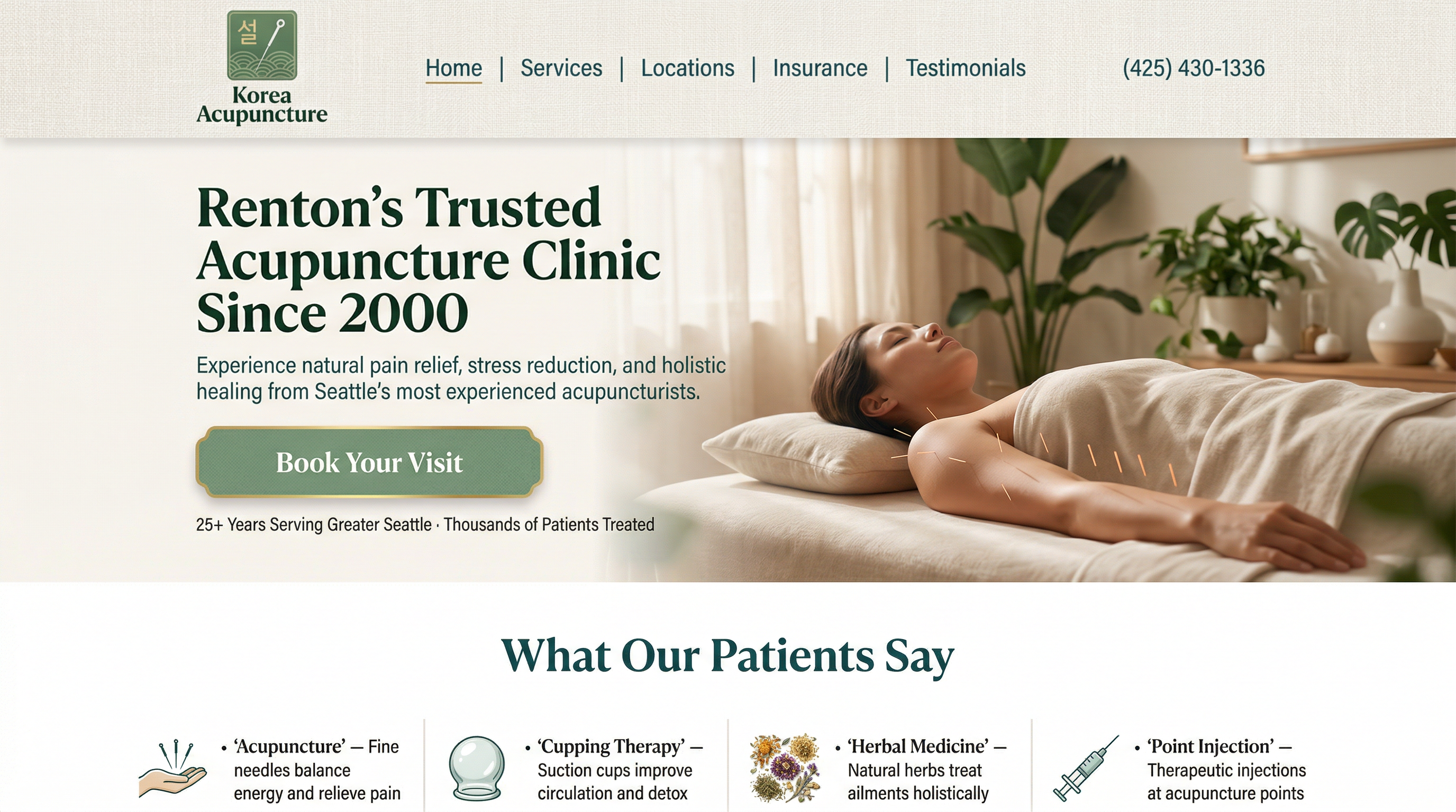 Korea Acupuncture & Herbal Clinic website preview