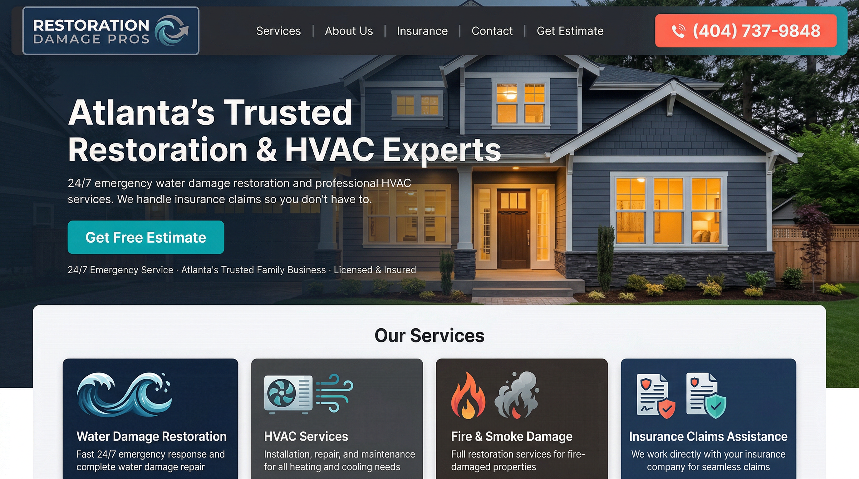 Restoration Damage Pros of Atlanta website preview