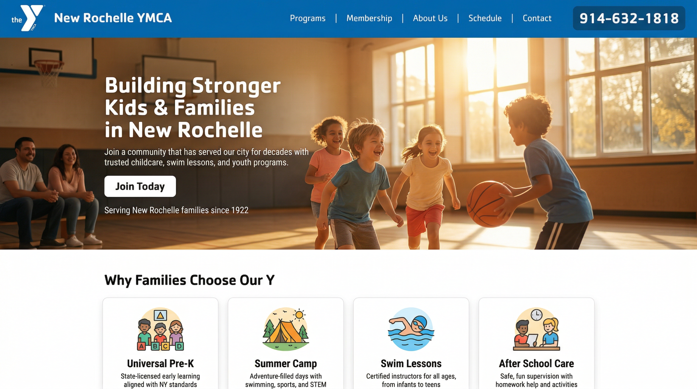 New Rochelle YMCA website preview