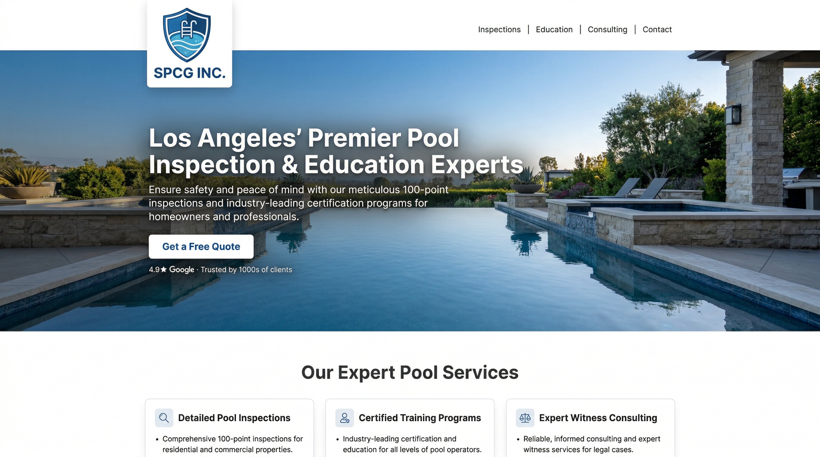 Sherwood Pool Consulting Group Inc. (DBA: SPCG INC) website preview