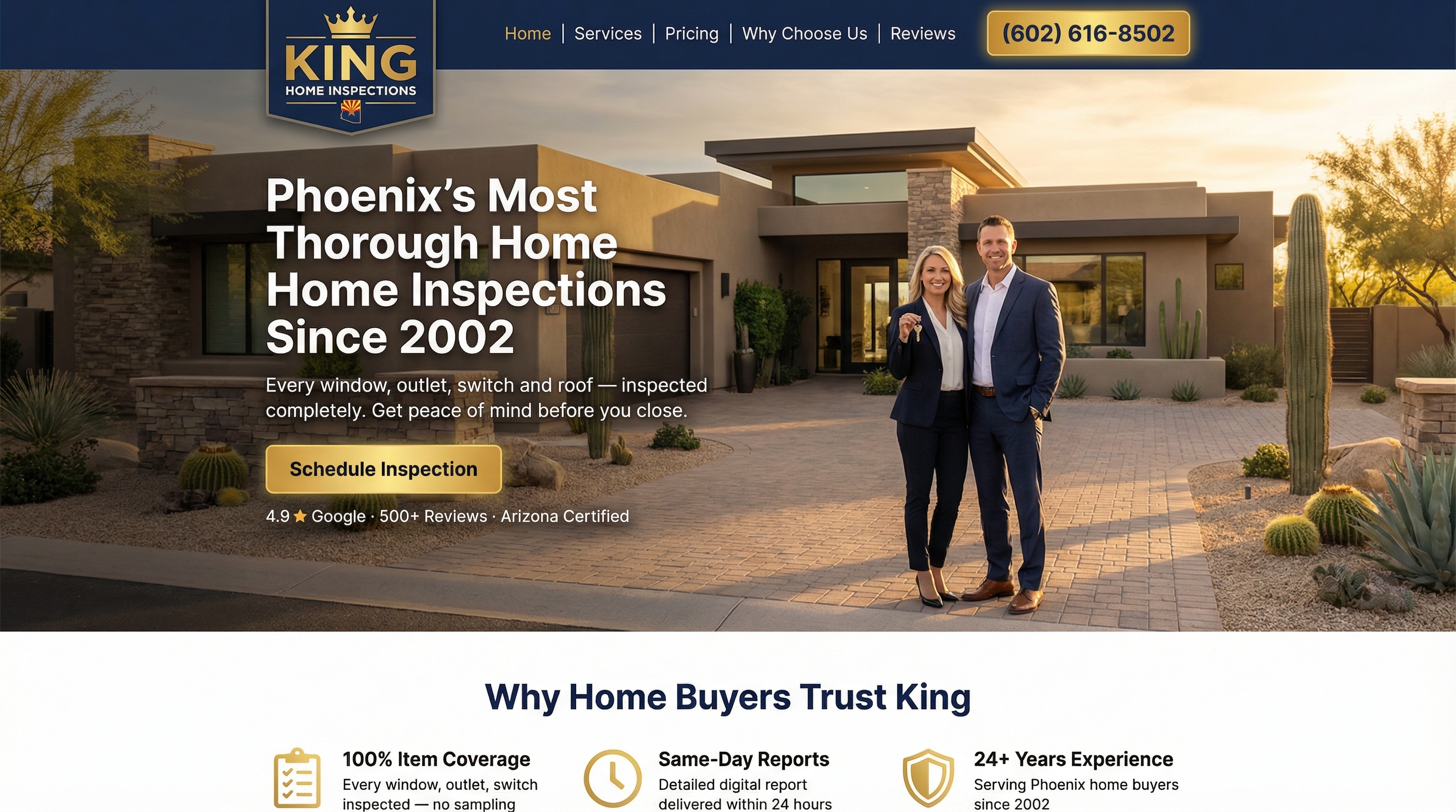 King Home Inspections website preview