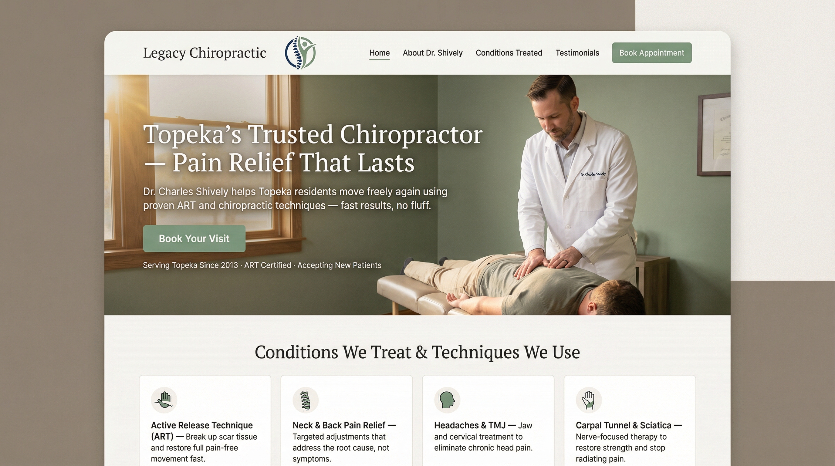 Legacy Chiropractic & Wellness website preview