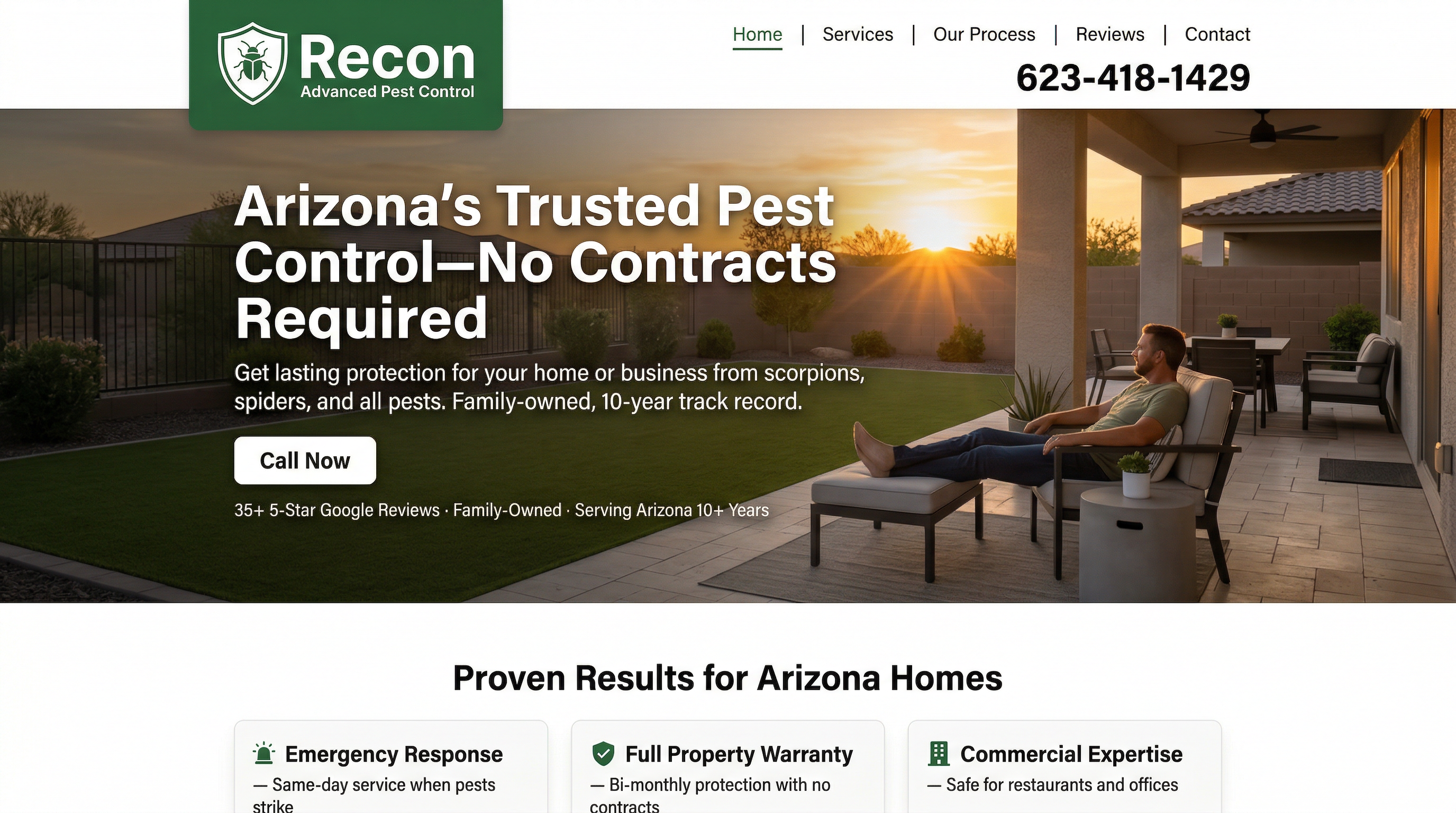 Recon Advanced Pest Control website preview