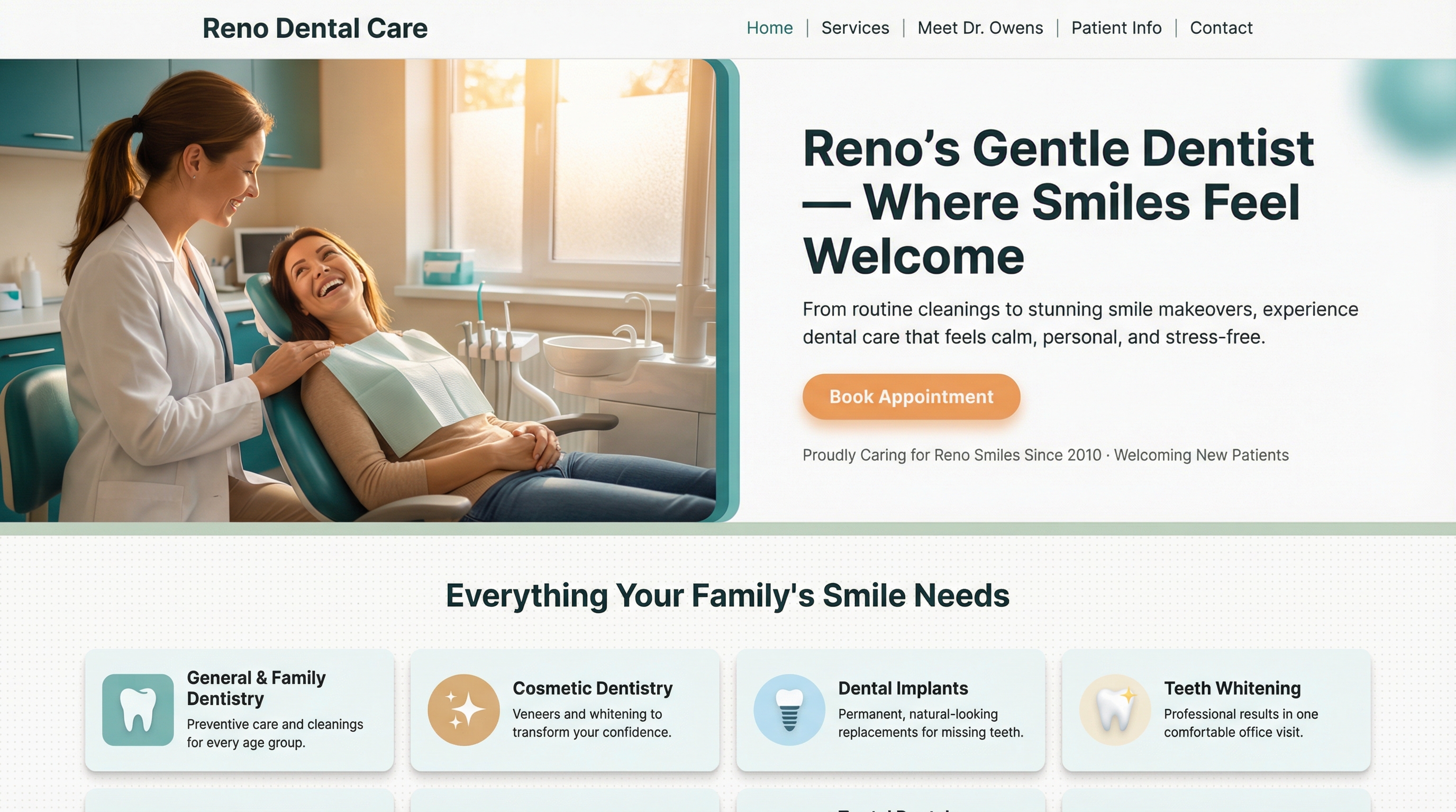 Reno Dental Care - Anastasia Owens, DDS website preview