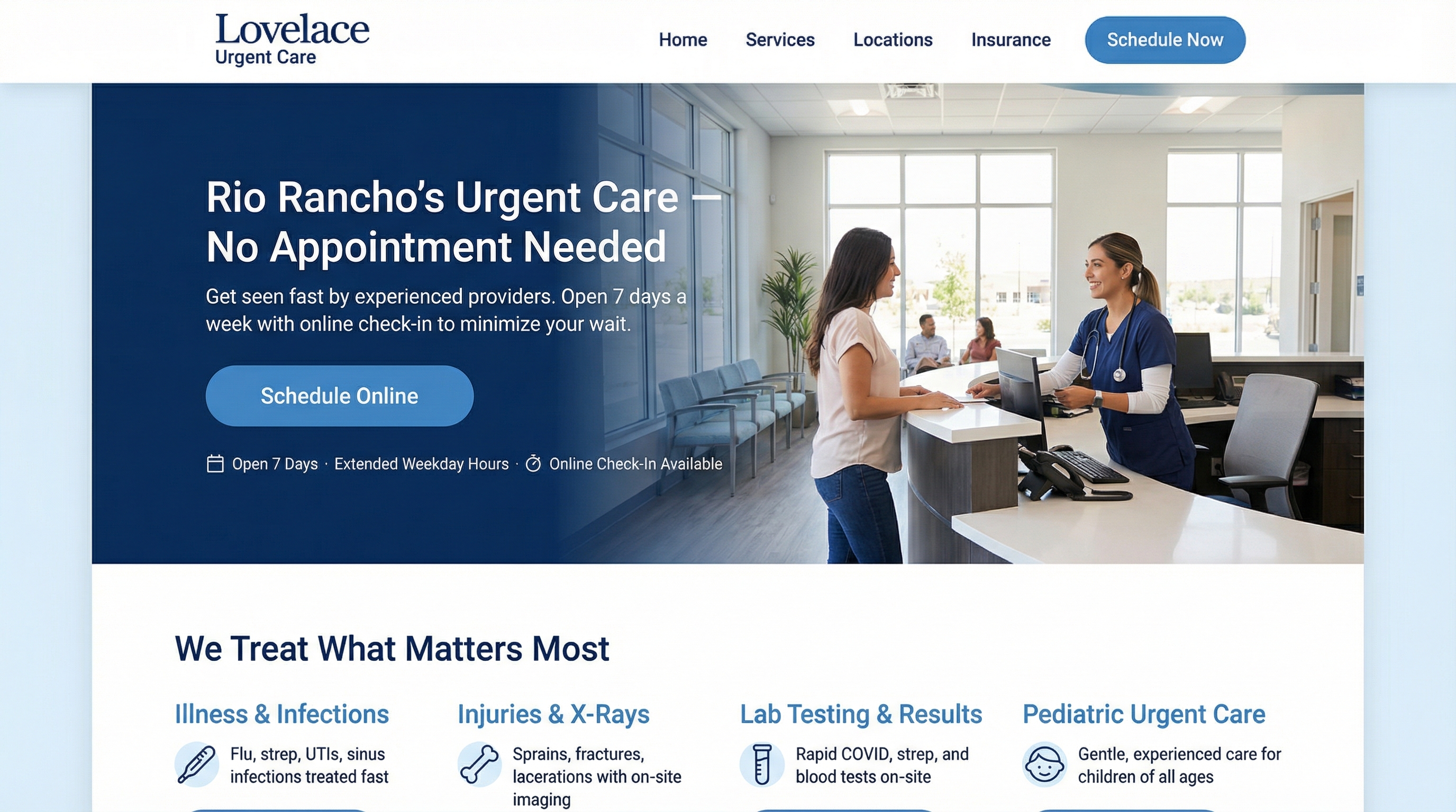 Lovelace Urgent Care - Rio Rancho website preview