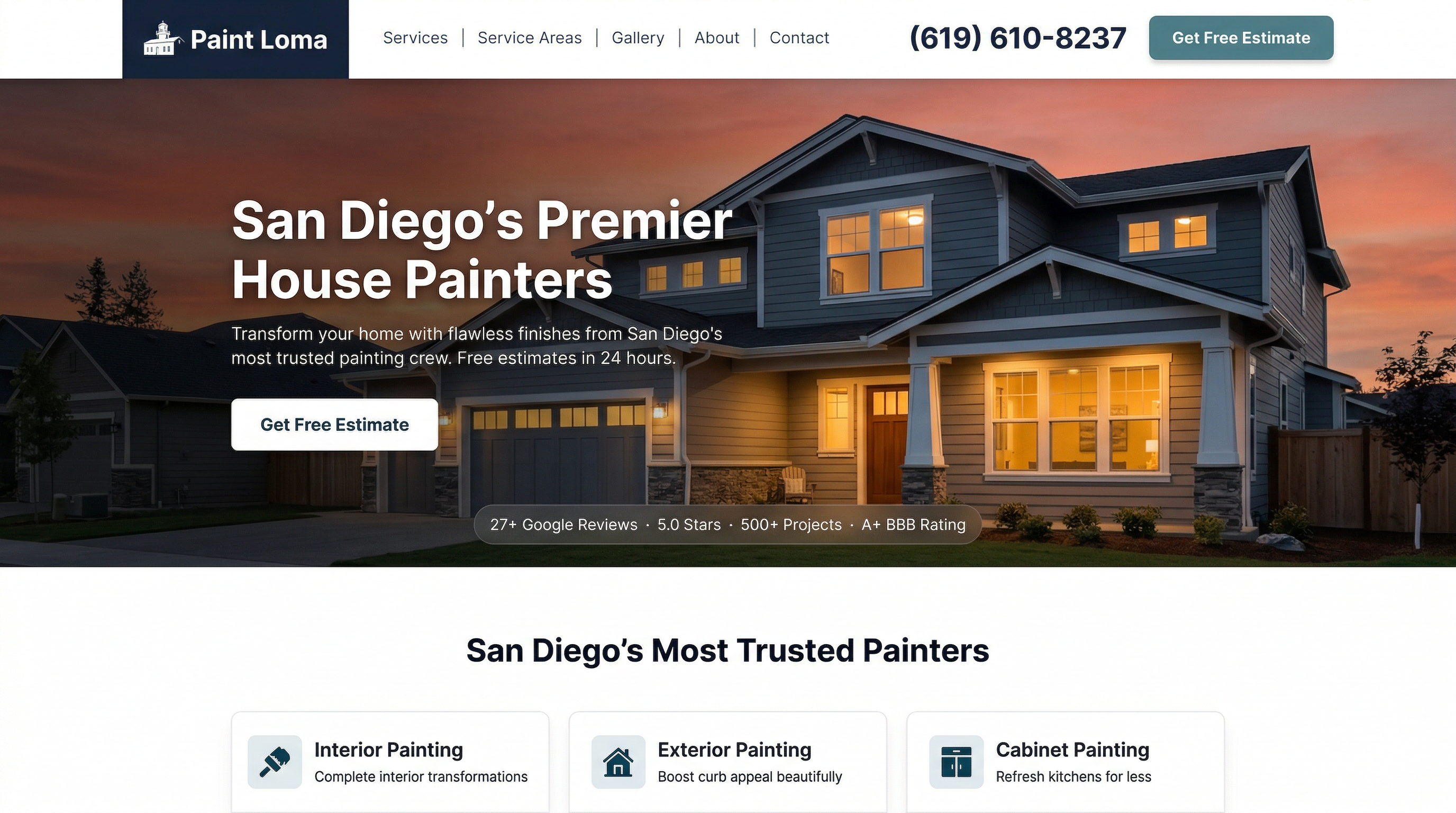 Paint Loma website preview