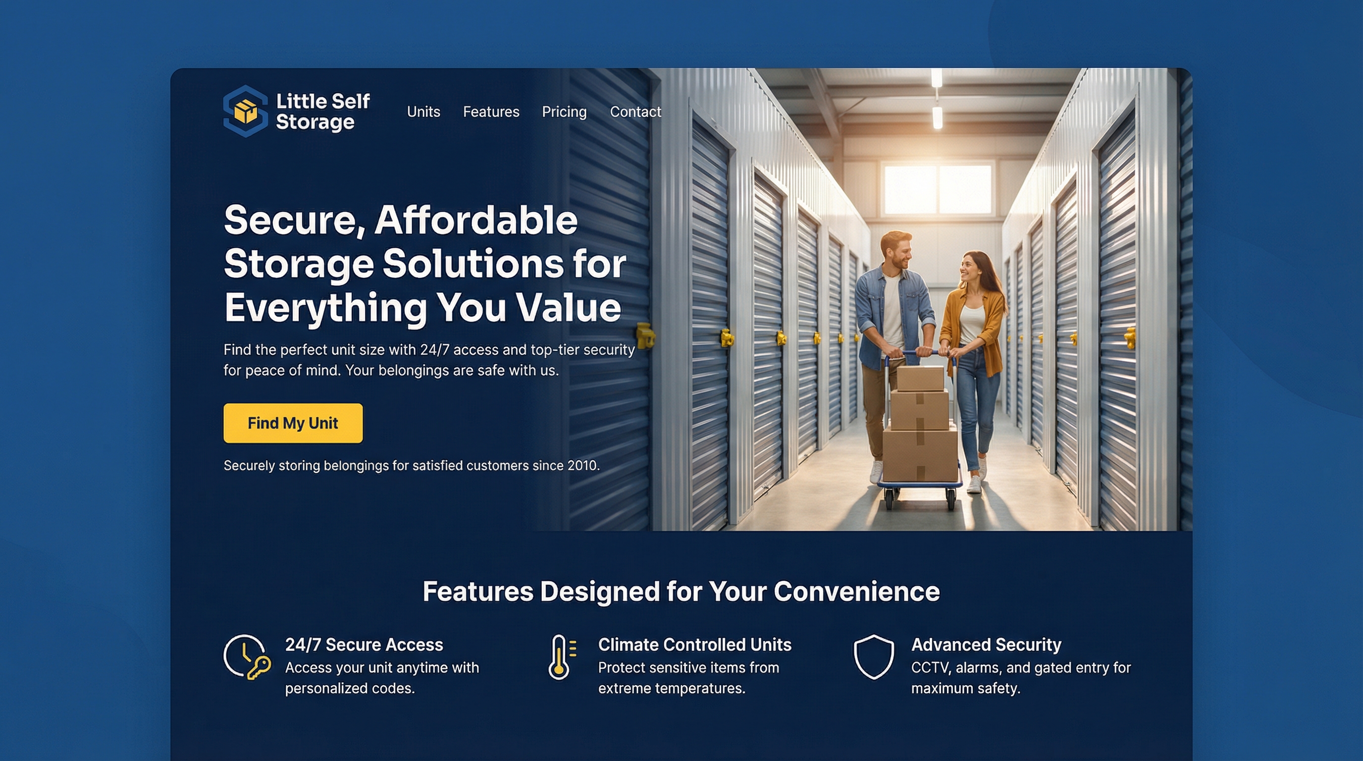 Little Self Storage Units website preview