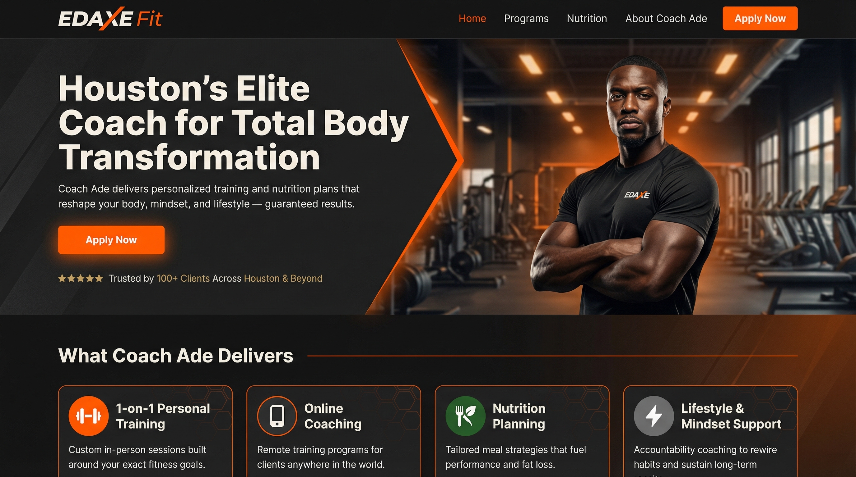 Edaxe Fitness Nutrition website preview