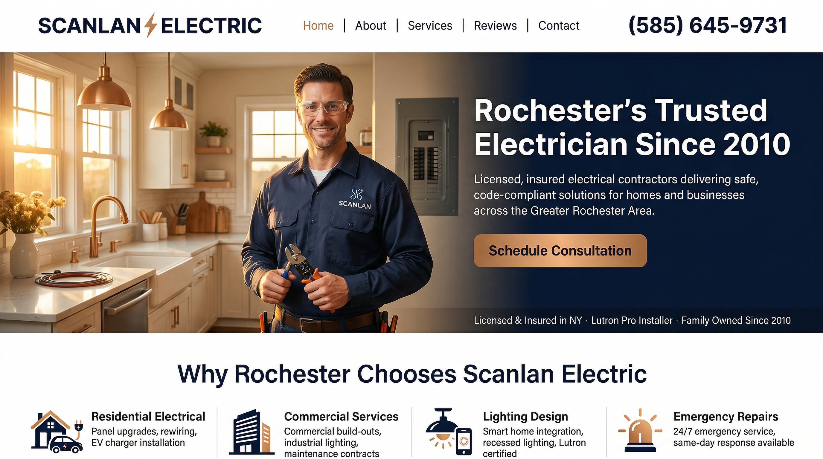 Scanlan Electric LLC website preview