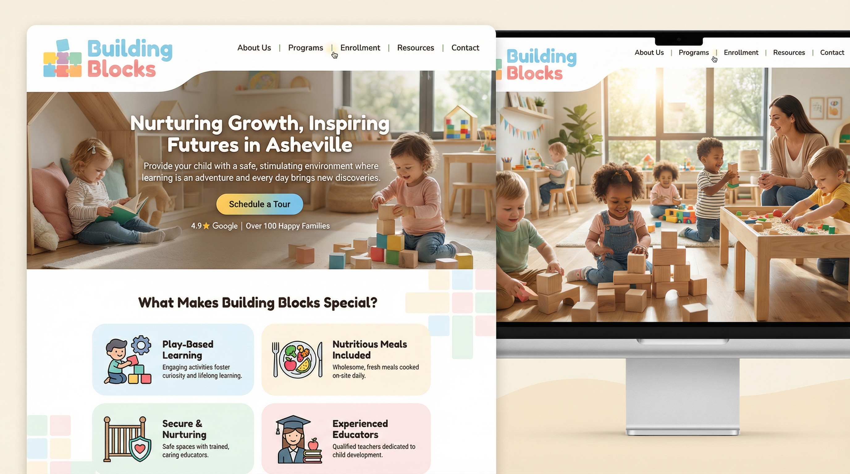 Building Block Child Care Center website preview