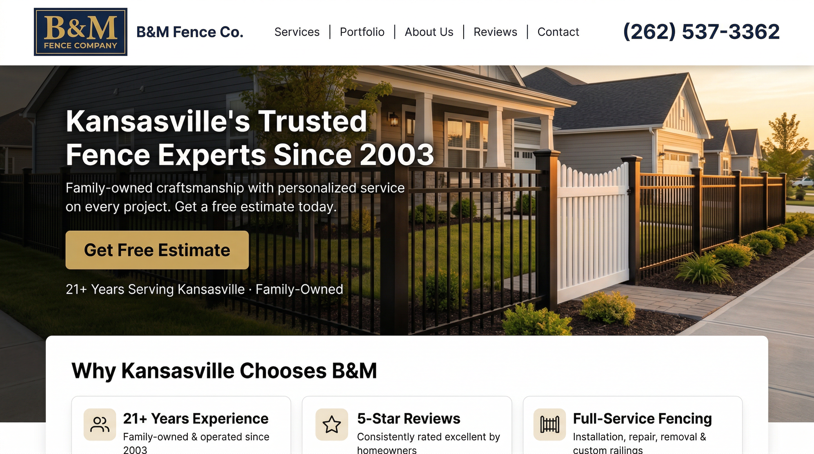 B & M Inc website preview