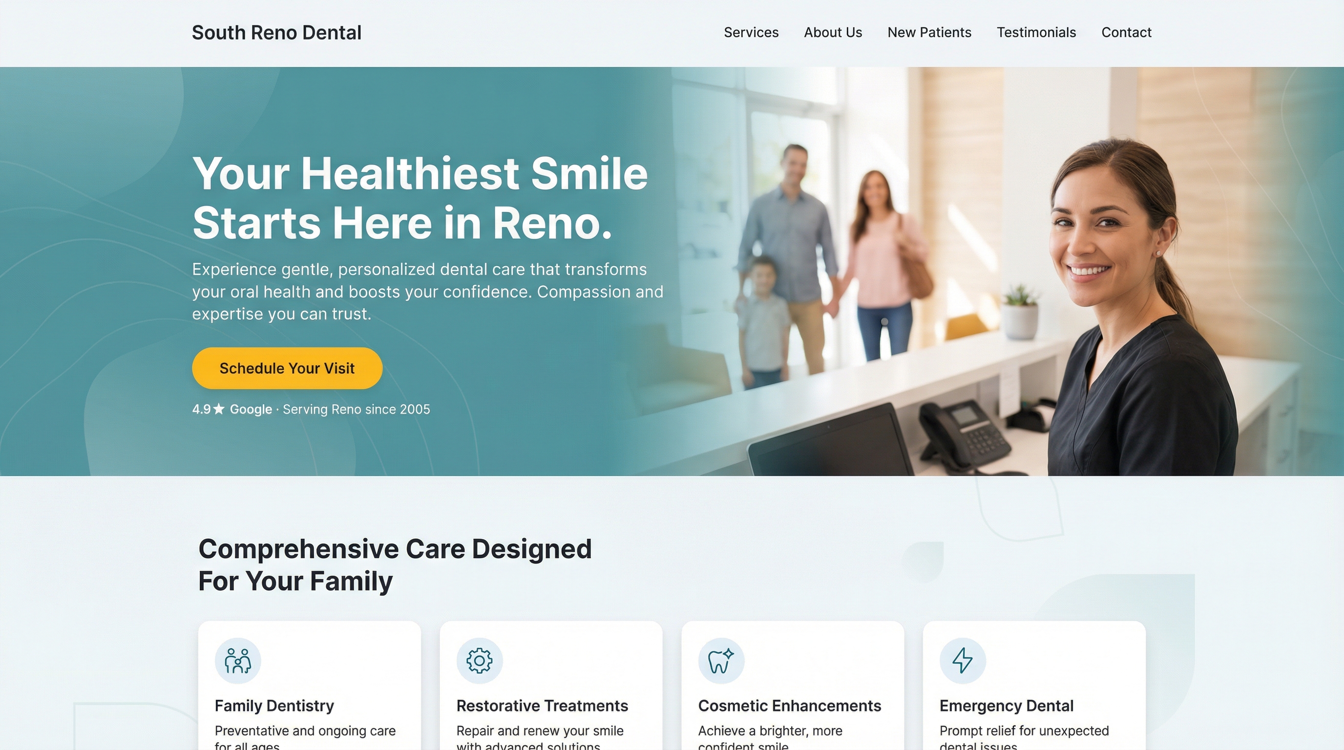 South Reno Dental - Cole VanderWel DDS website preview