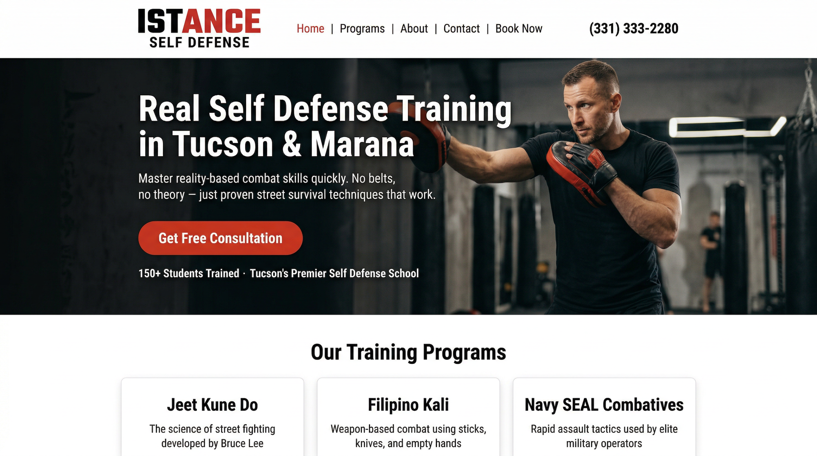 Istance Self Defense website preview