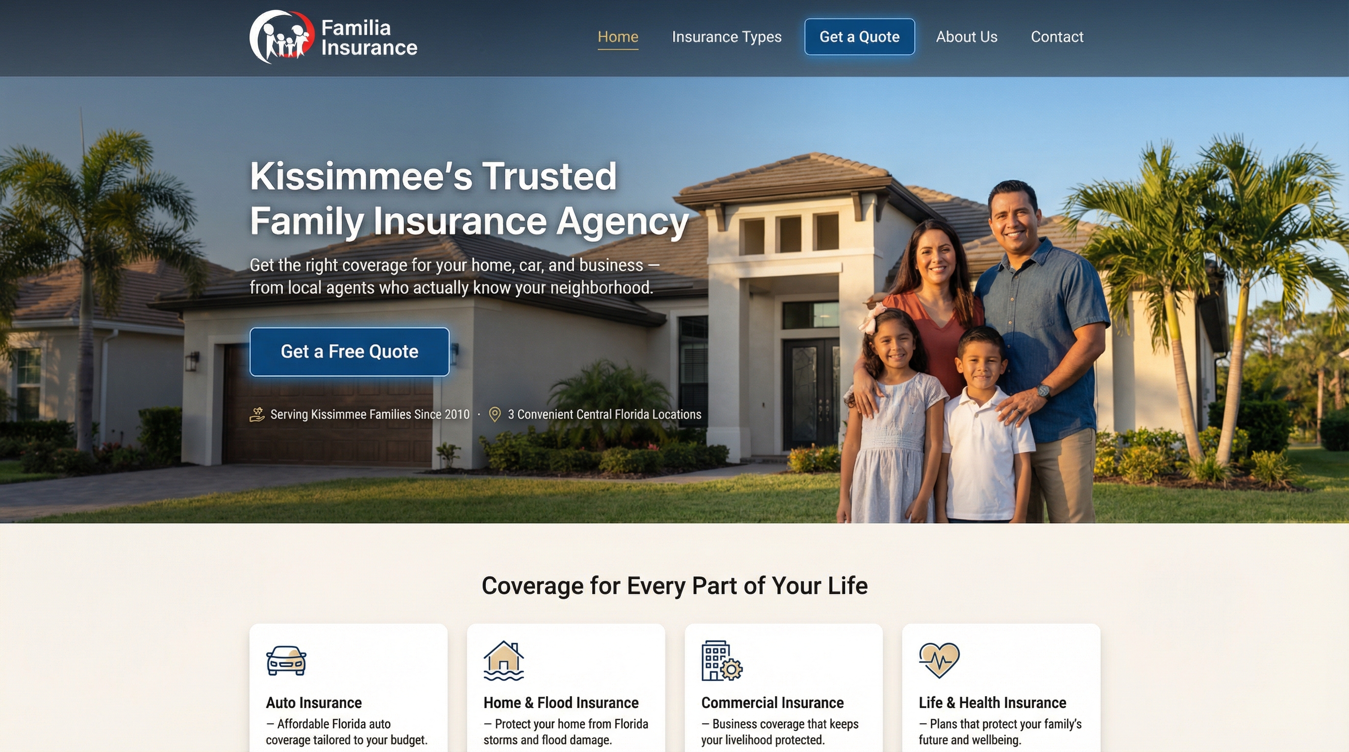Familia Insurance Agency website preview