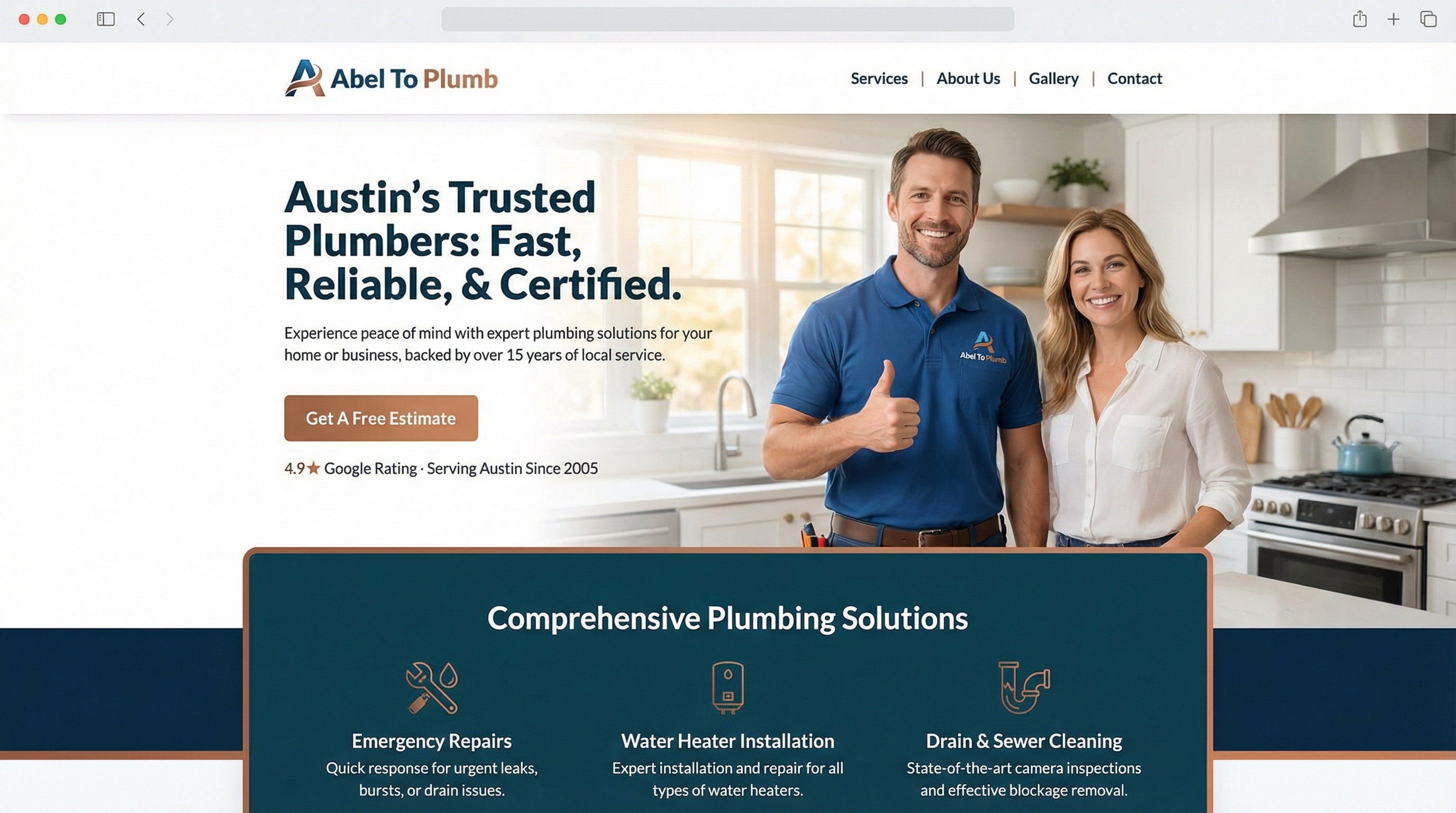 Abel To Plumb LLC website preview