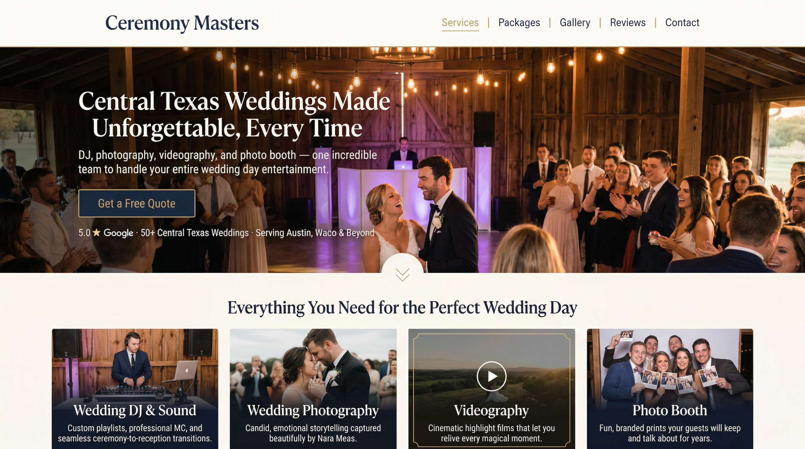 Ceremony Masters CTX website preview