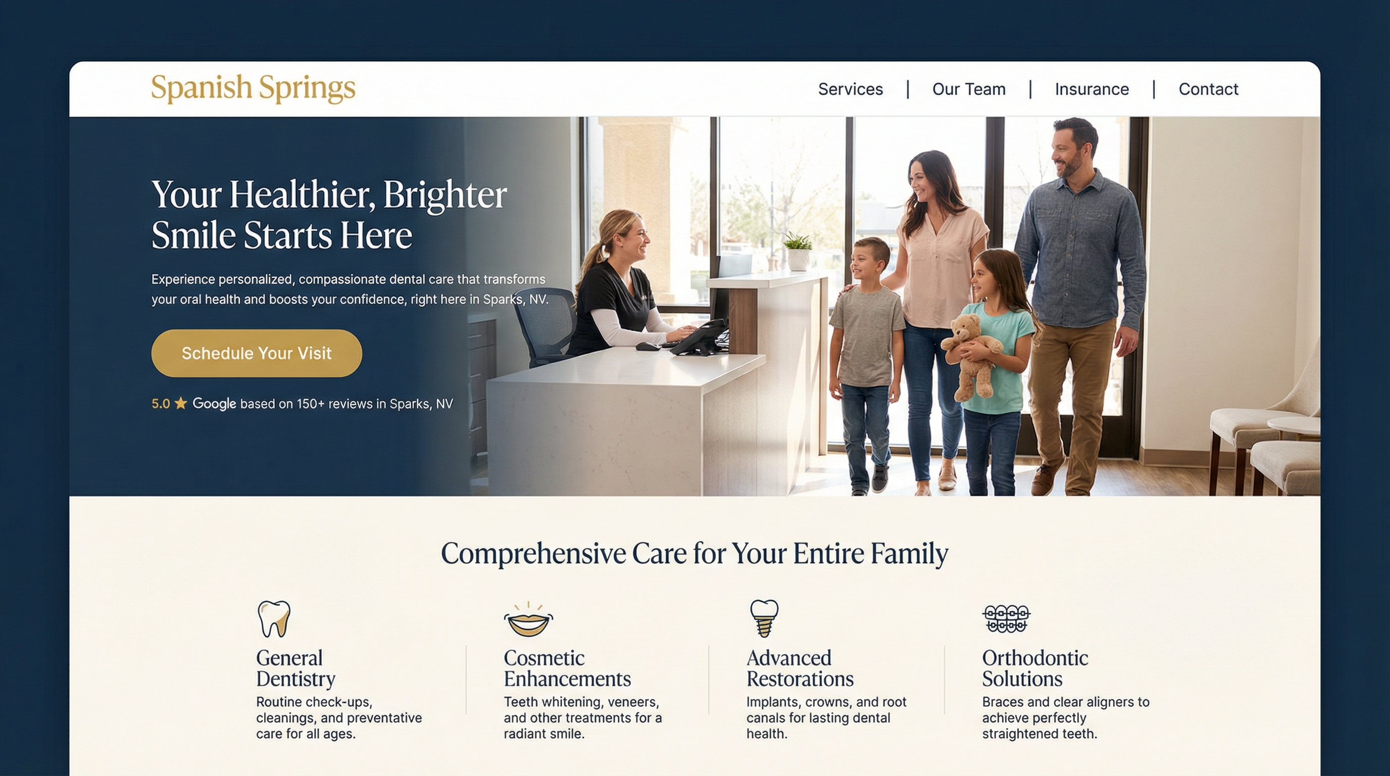 Spanish Springs Modern Dentistry website preview