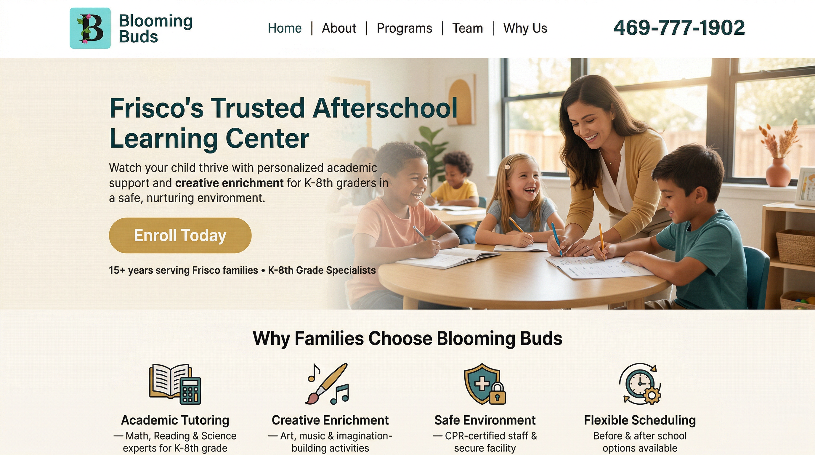 Blooming Buds Learning Center website preview