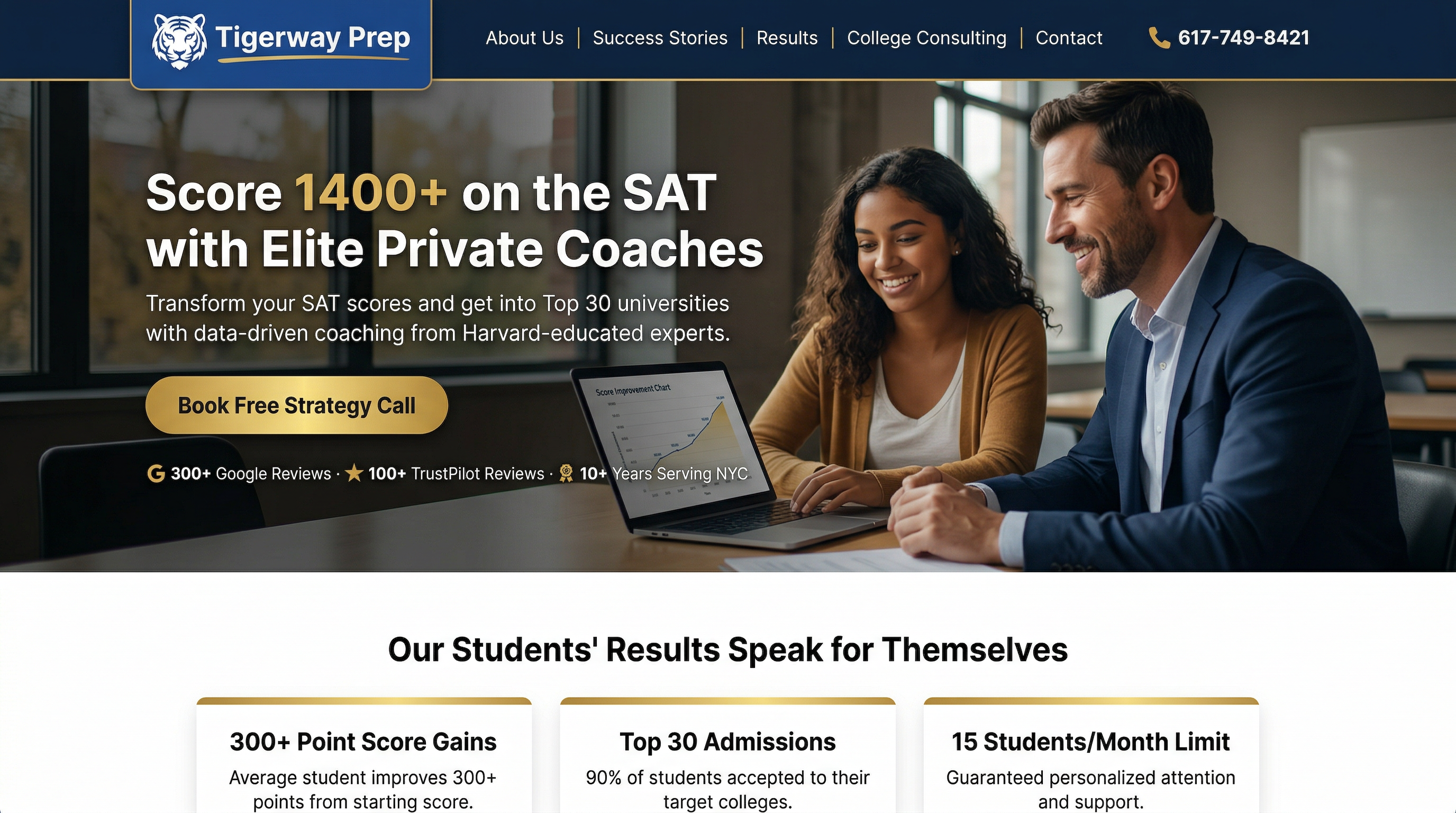 Tigerway Prep NYC website preview