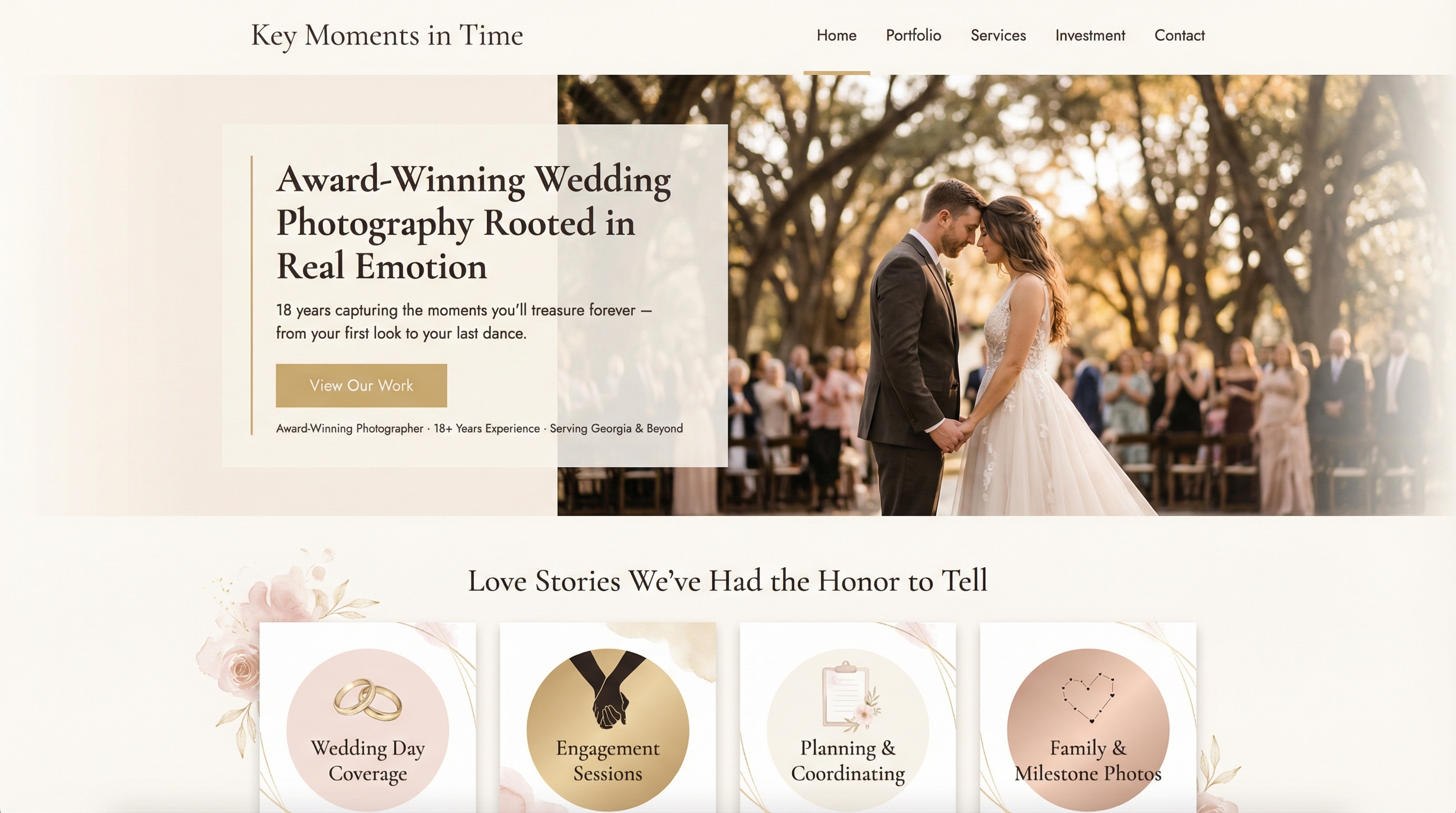Key Moments in Time website preview