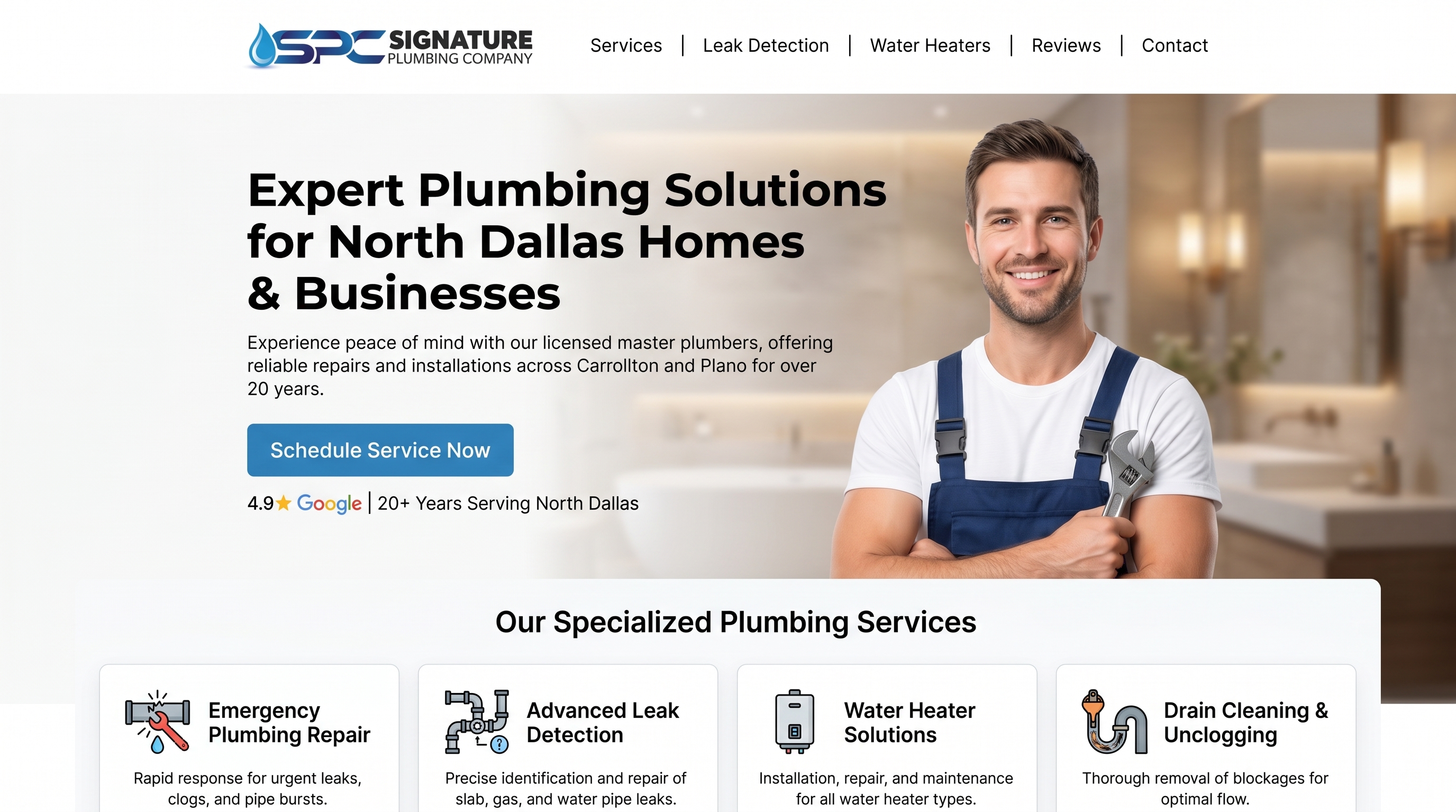 Signature Plumbing Company website preview