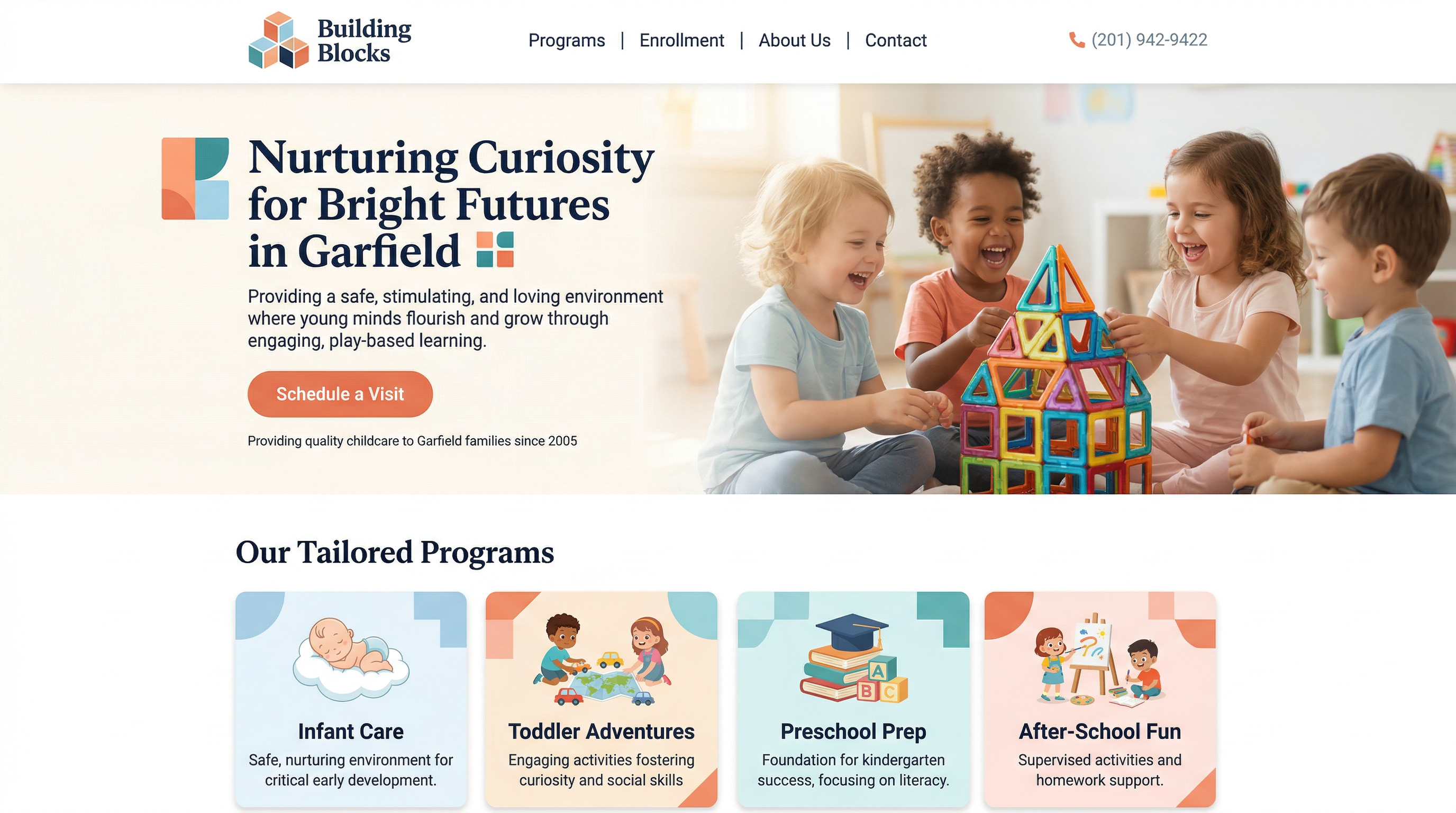 Building Blocks Academy of Garfield website preview