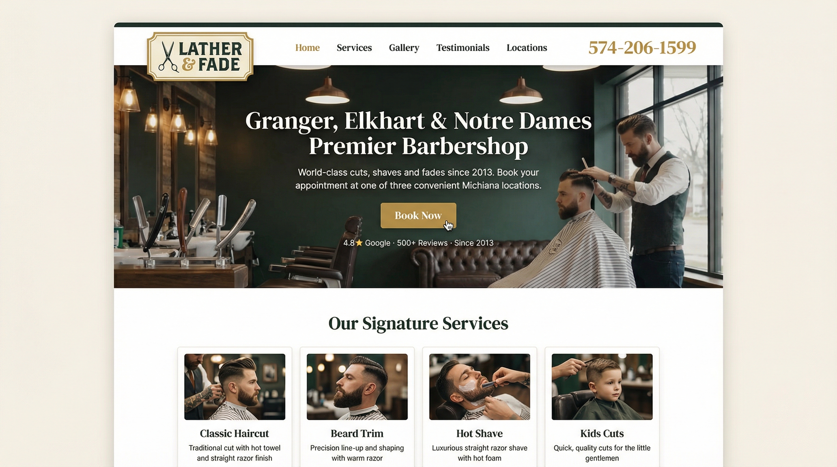 Lather & Fade Shop website preview