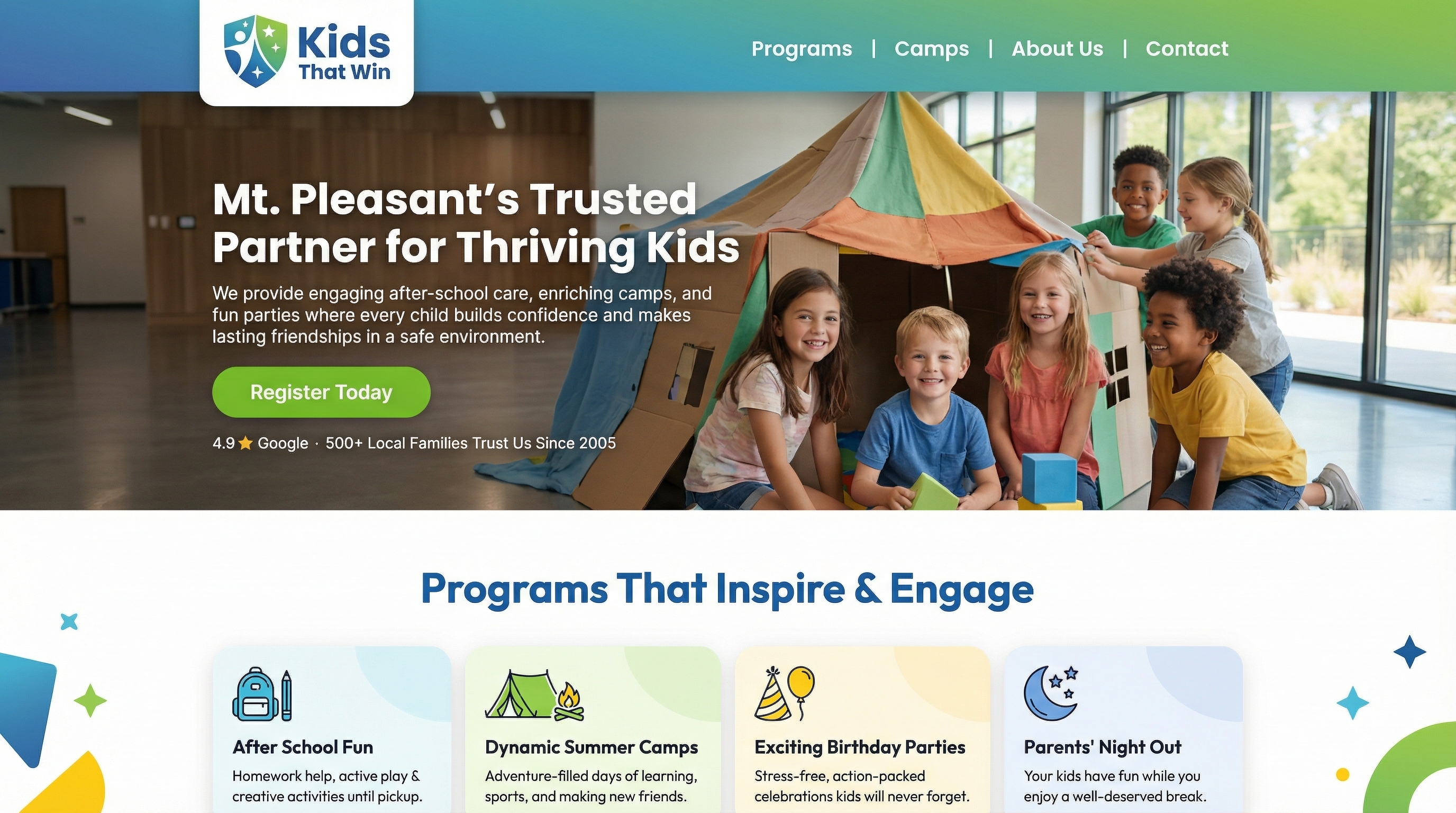 Kids That Win After School Academy - Mt Pleasant website preview