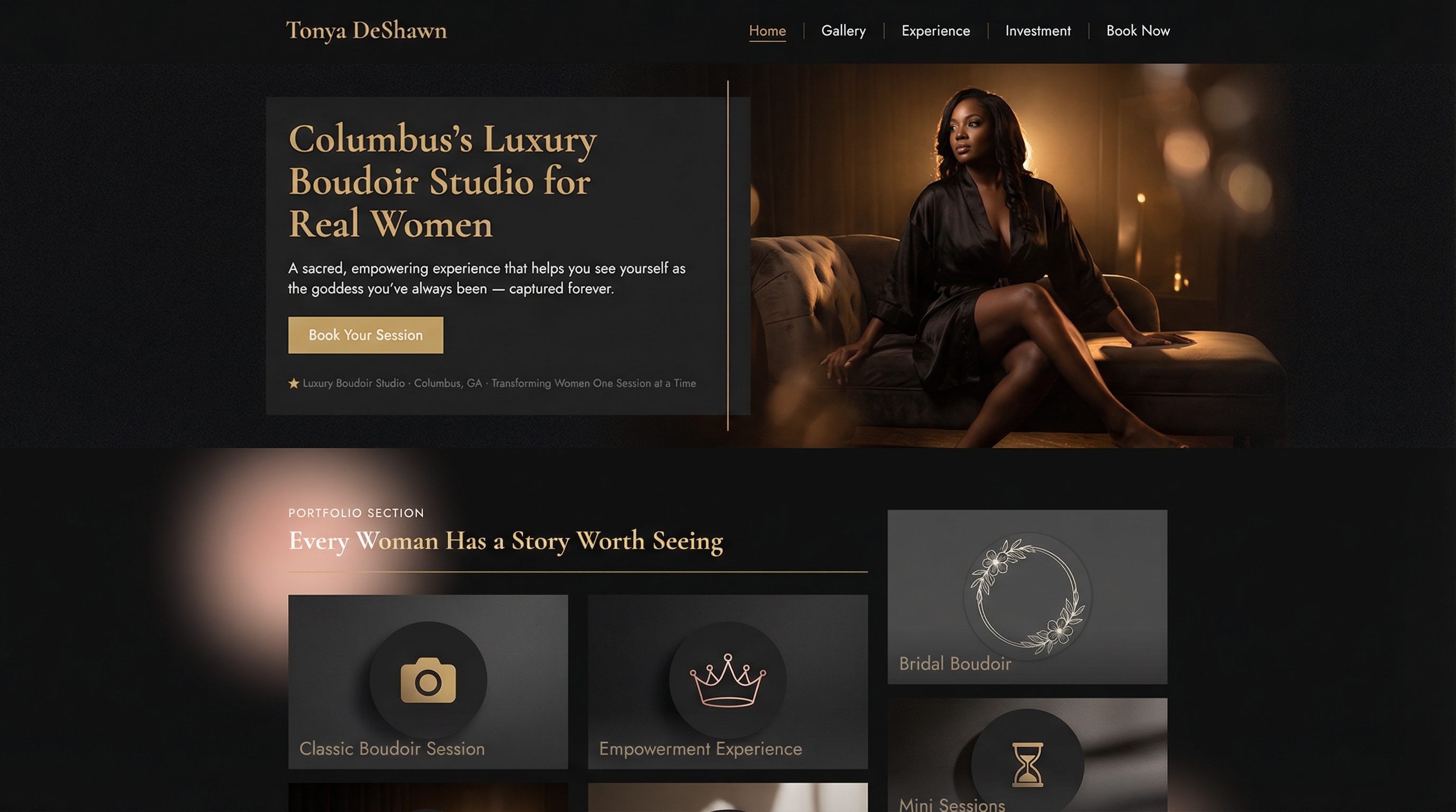 Tonya Deshawn Photography website preview